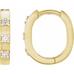 1/10 CTW Natural Diamond 11.5 mm and 14 mm Hoop Earrings