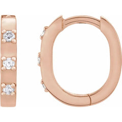 1/10 CTW Natural Diamond 11.5 mm and 14 mm Hoop Earrings