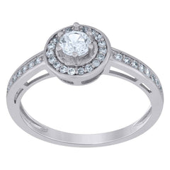 925 Silver Ring With Moissanite Ctw 0.73