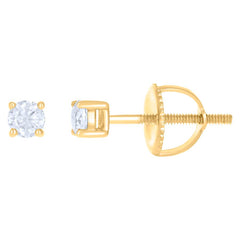 10 kt Gold Earrings 3 mm With Moissanite Ctw 0.20