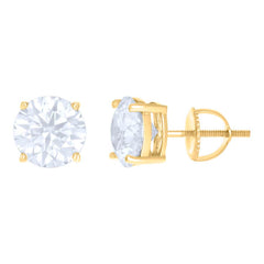 10 kt Gold Earrings 8 mm With Moissanite Ctw 4.00