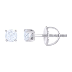 10 kt Gold Earrings 4 mm With Moissanite Ctw 0.60