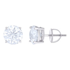 10 kt Gold Earrings 8 mm With Moissanite Ctw 4.00
