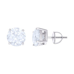 10 kt Gold Earrings 9 mm With Moissanite Ctw 6.00