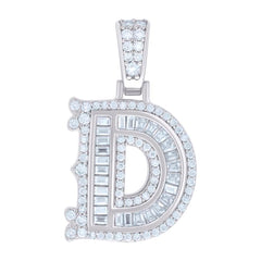 925 Silver Pendant Letter "D" Moissanite 0.51 ctw