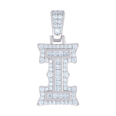 925 Silver Pendant Letter "I" Moissanite 0.45Ctw