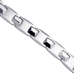 Tungsten White Polished Mens Bracelet 13mm Size 8.5 Inches