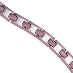 Tungsten Rose Tone Mens Polished Fancy Bracelet 13mm Size 8.5 Inches