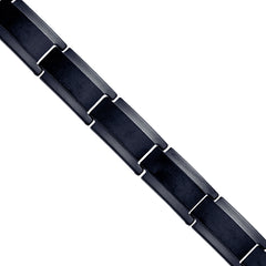 Tungsten Black Mens Polished Link Bracelet 11mm Size 8.5 Inches
