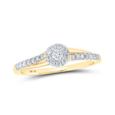 10kt Yellow Gold Womens Round Diamond Solitaire Promise Ring 1/5 Cttw