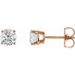 1 CTW Natural Diamond Stud Earrings