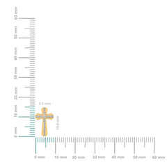 10K Yellow Gold Round Diamond Cross Religious Stud Earrings 1/8 Cttw