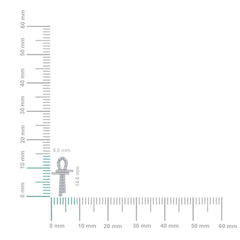 10K White Gold Round Diamond Ankh Religious Earrings 1/8 Cttw