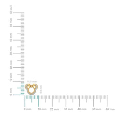 10K Yellow Gold Round Diamond Designer Stud Earrings 1/10 Cttw