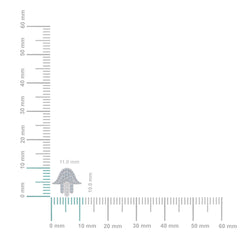 10K White Gold Round Diamond Hamsa Hand Religious Stud Earrings 1/4 Cttw