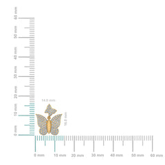 10K Yellow Gold Round Diamond Butterfly Stud Earrings 1/2 Cttw