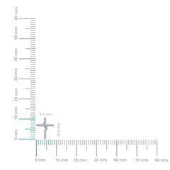 10K White Gold Round Diamond Cross Religious Stud Earrings 1/6 Cttw