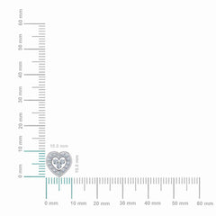 10K White Gold Womens Round Diamond Heart Cluster Earrings 1/2 Cttw