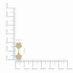 10K Yellow Gold Womens Round Diamond Floral Cluster Top Open Earrings 3/8 Cttw