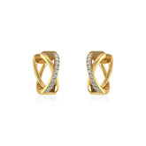 10K Yellow Gold Womens Round Diamond Small Huggies Earrings 1/2 Cttw