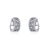 10K White Gold Womens Round Diamond Small Huggies Earrings 7/8 Cttw