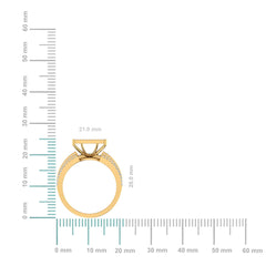 10K Yellow Gold Round Baguette Diamond Womens Square Shape Sz 7 Bridal Ring 7/8 Cttw