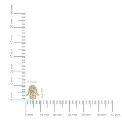 14K Yellow Gold Round Baguette Diamond Hamza Hand Religious Stud Earrings 1/5 Cttw