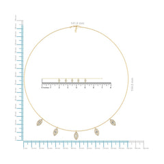14K Yellow Gold Marquise Shape Necklace Bracelet Set 1 Cttw
