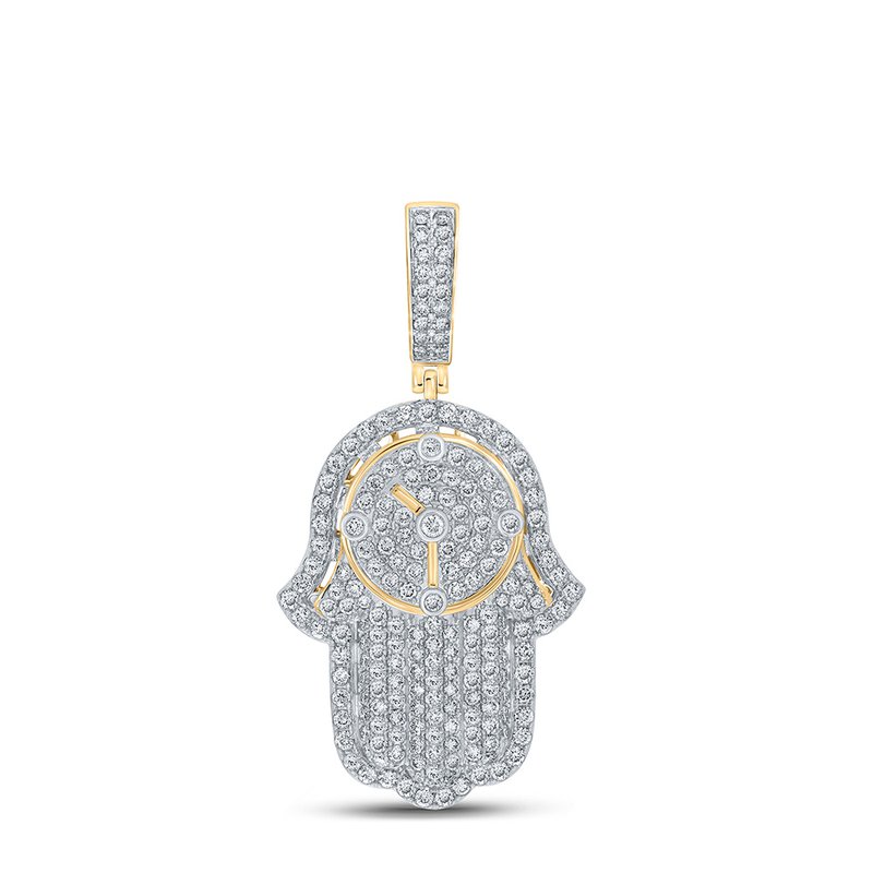 Mens diamond hamsa deals pendant