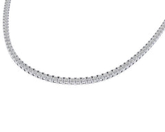 10K White Gold 4mm Round Cvd Diamond 22 Inch Tennis Necklace 32-3/8 Cttw