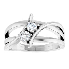 1/4 CTW Natural and Lap-Grown Diamond Two-Stone Ring