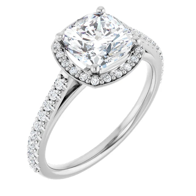 1/3 CTW, 3/4 CTW Natural Diamond Halo-Style Engagement Ring