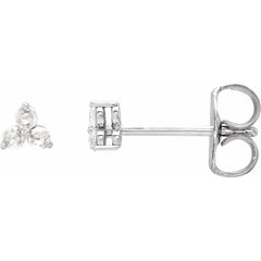 0.05 CTW Rose-Cut Natural Diamond and Lab-Grown Diamond Three-Stone Earrings