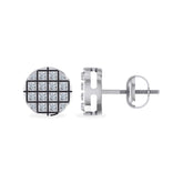 10K White Gold Round Diamond Stud Earrings 1/10 Cttw
