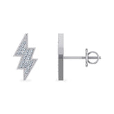 10K White Gold Flash Designer Earrings 1/8 Cttw