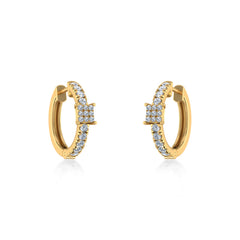 10K Yellow Gold Womens Round Diamond Small Huggies Earrings 5/8 Cttw