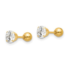 Madi K Polished Reversible CZ & Ball Earrings