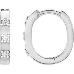1/10 CTW Natural Diamond 11.5 mm and 14 mm Hoop Earrings