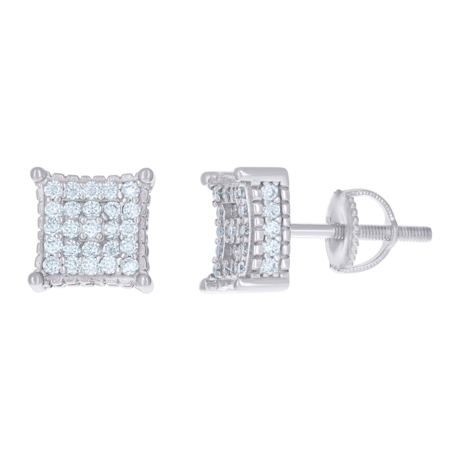 925 Sterling Silver Mossanite Stone Earring Ctw 0.78