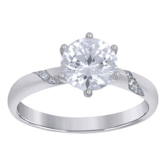 925 Silver Ring With Moissanite Ctw 1.26