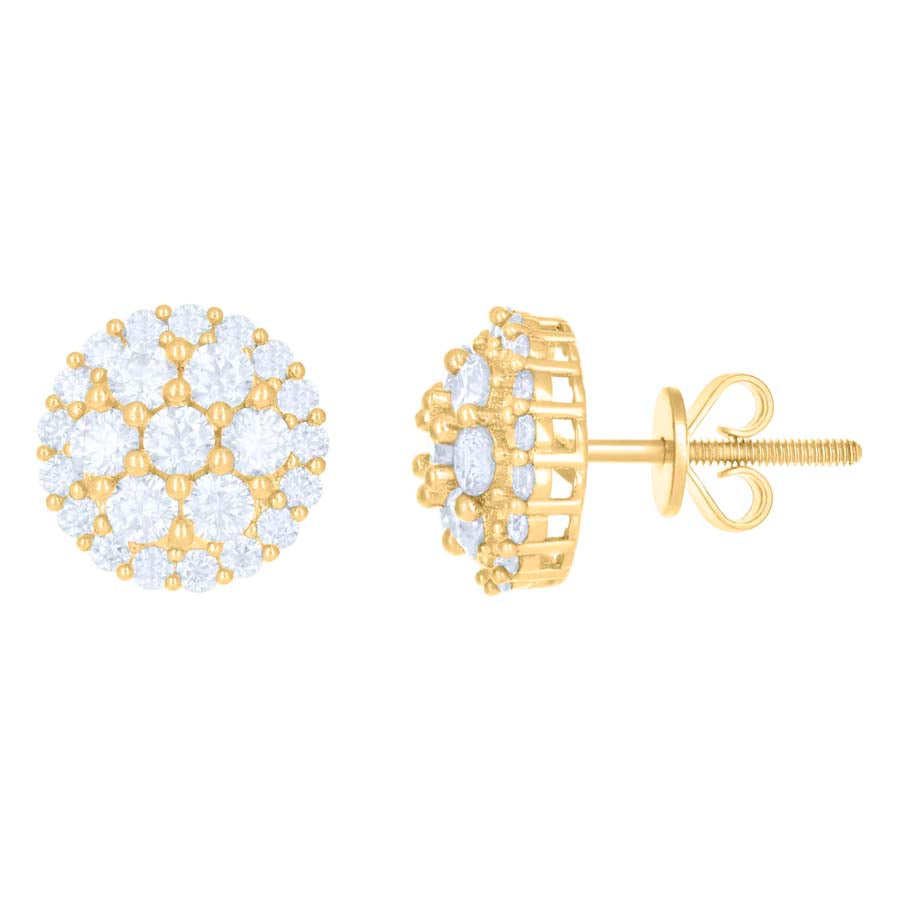 10 kt Gold Earrings With Moissanite Ctw 1.462