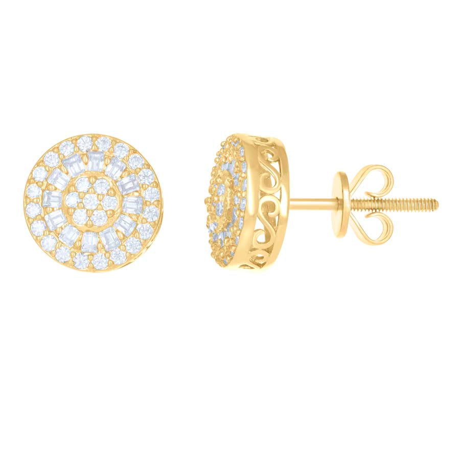 10 kt Gold Earrings With Moissanite Ctw 0.912