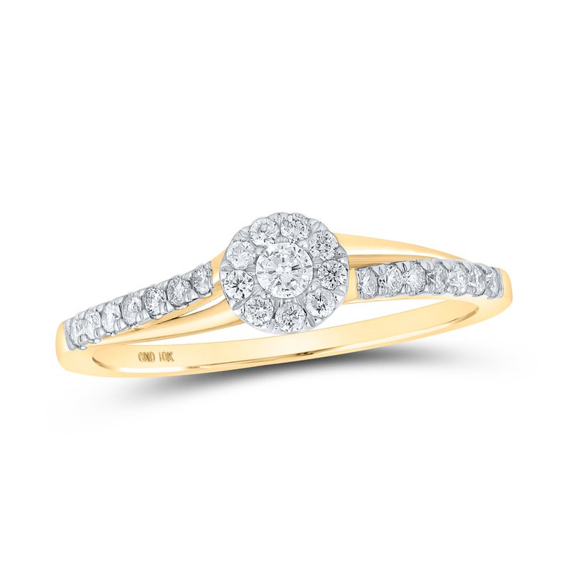 10kt Yellow Gold Womens Round Diamond Solitaire Promise Ring 1/5 Cttw