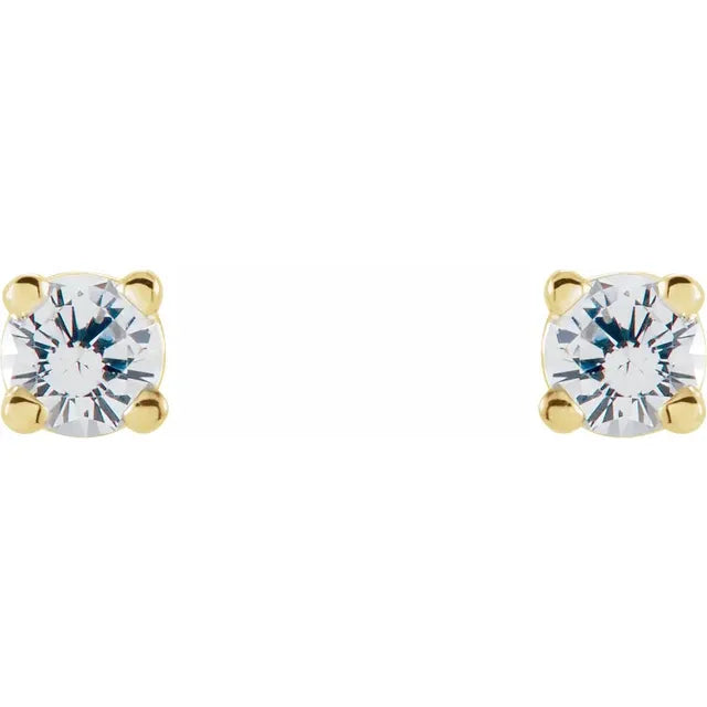 1 CTW Natural Diamond Stud Earrings