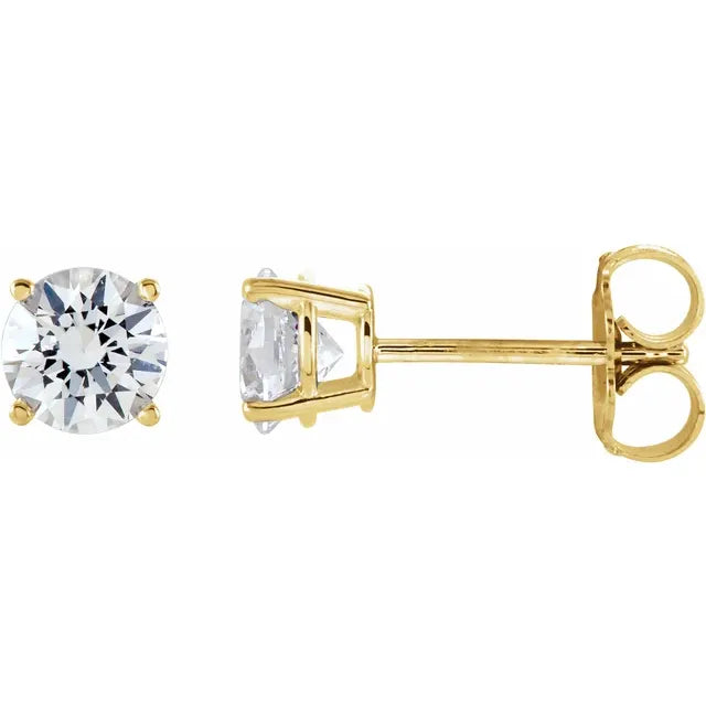 1 CTW Natural Diamond Stud Earrings