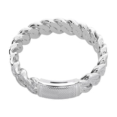 10K White Gold Tw Cuban Baguette Bracelet 8.5Inches  9-1/2 Cttw