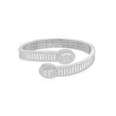 10K White Gold Tw Baguette Bangle Bracelet  5-1/2 Cttw
