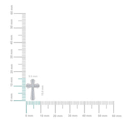 10K White Gold Round Diamond Cross Religious Stud Earrings 1/8 Cttw