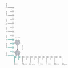 10K White Gold Womens Round Diamond Floral Cluster Top Open Earrings 3/8 Cttw