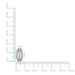 10K White Gold Womens Round Diamond Small Huggies Earrings 3/4 Cttw